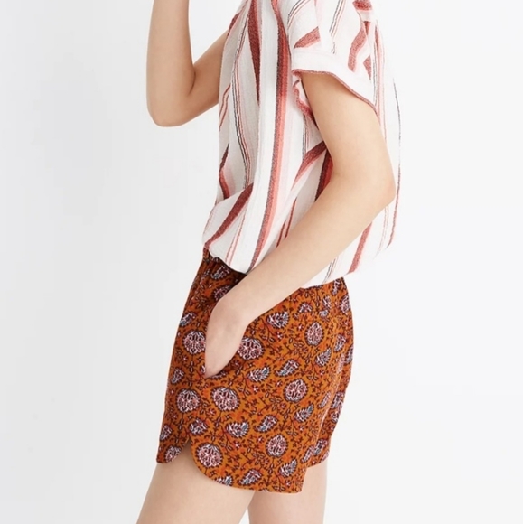 Madewell Drapey pull-on paisley shorts Size XS E 158 - Picture 2 of 7
